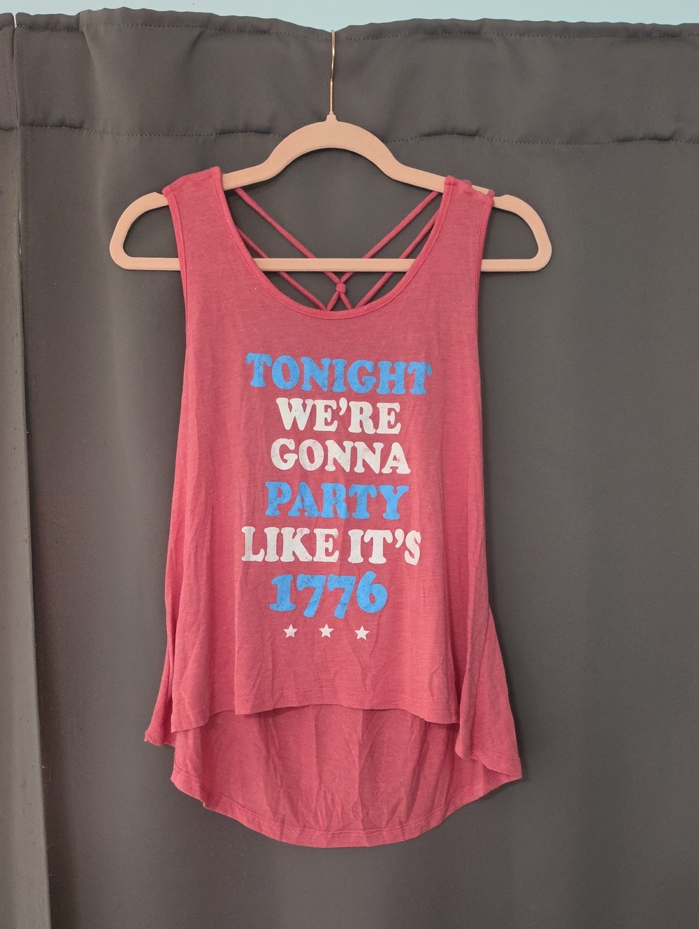 Women's Pink Graphic Tank Top with Strappy Back